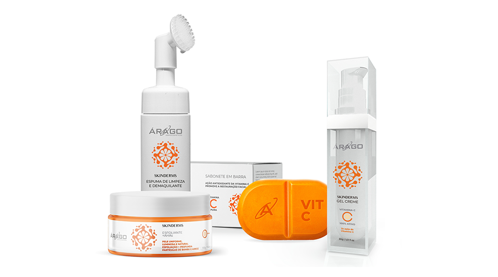 Skinderms: nova linha da Árago com vitamina C superpotente e efeito antipoluição